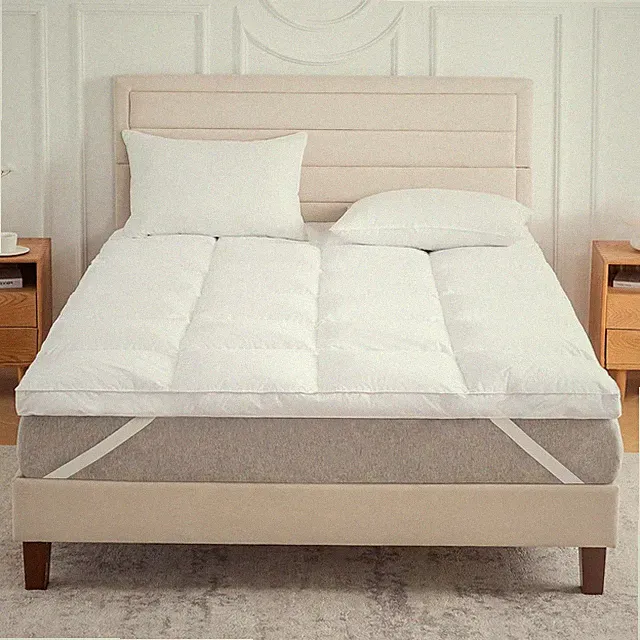 3 Inch White Goose Feather Mattress Topper,Full Feather Bed Topper,Mattress Cove