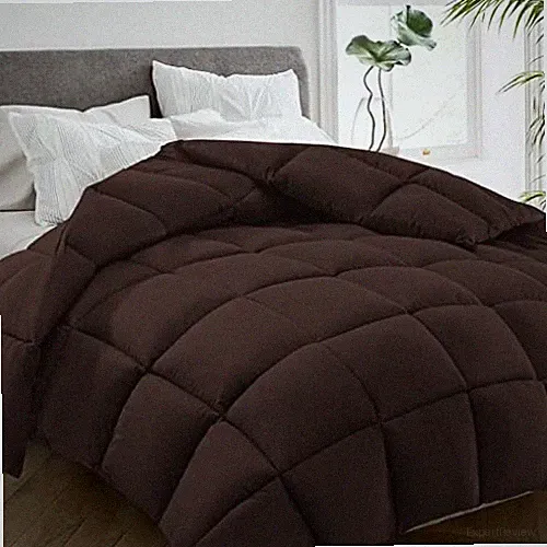 All Season Twin Size Bed Comforter - Cooling Goose Down Twin（64*88） Brown