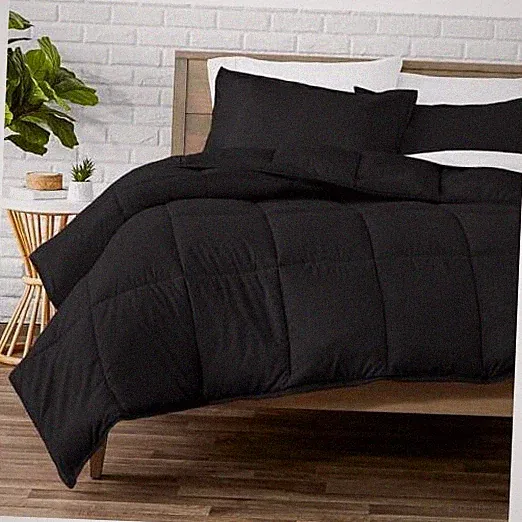 Comforter Set - Ultra-Soft - Goose Down Alternative - King/Cal King 02 - Black