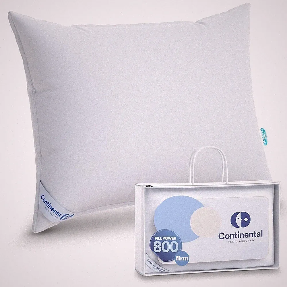 Continental Bedding 100% Siberian Goose Down Pillow 800 Fill Power, Firm, King