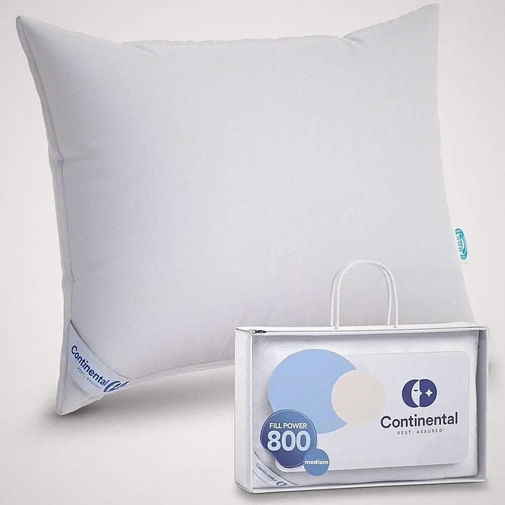 Continental Bedding 100% Siberian Goose Down Pillow 800 Fill Power, Medium, K...