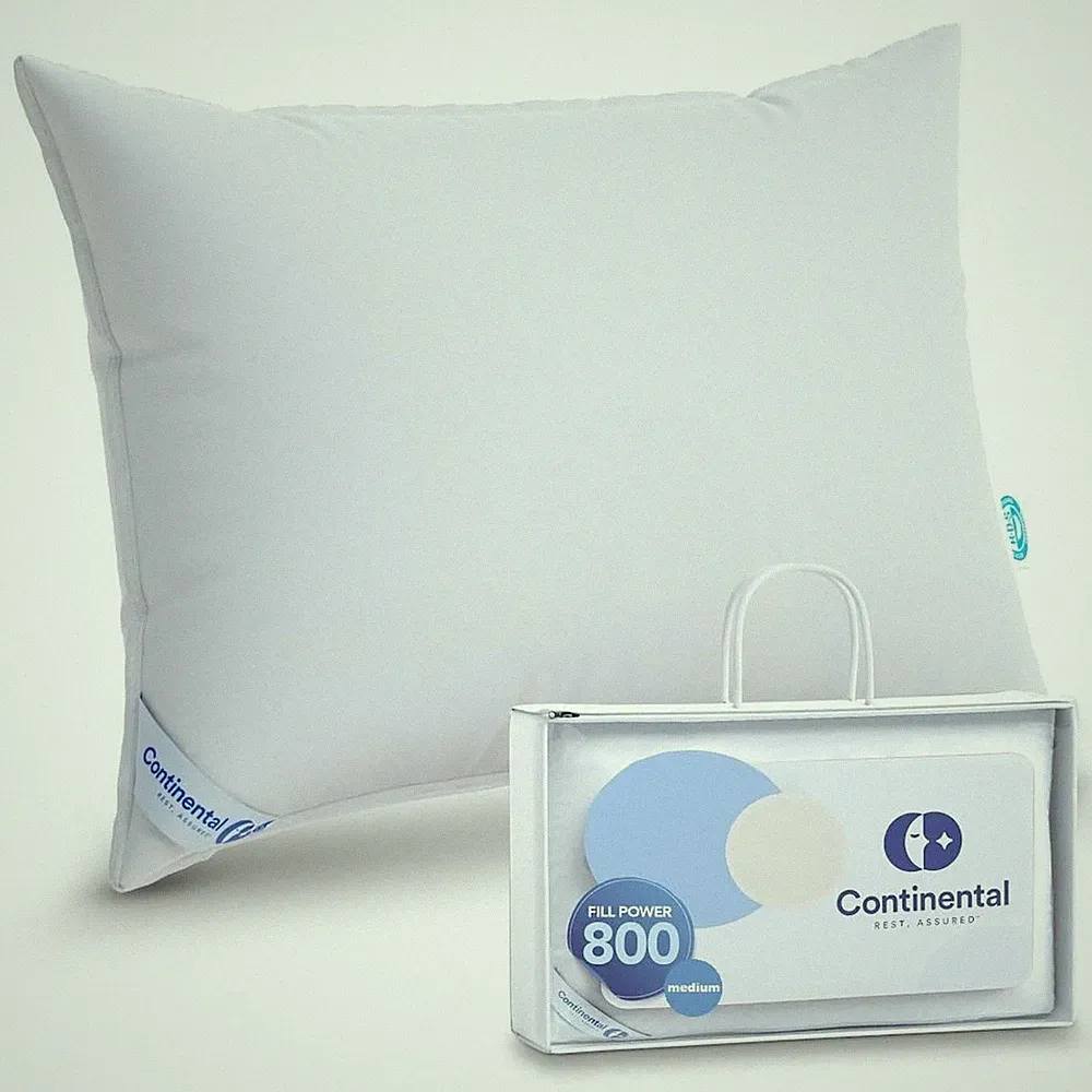 Continental Bedding 100% Siberian Goose Down Pillow 800 Fill Power, Medium, Q...