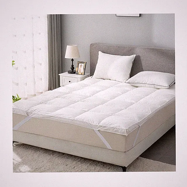 Goose Down Feather Bed Mattress Topper,Down Matress Topper Cover with Straps,...