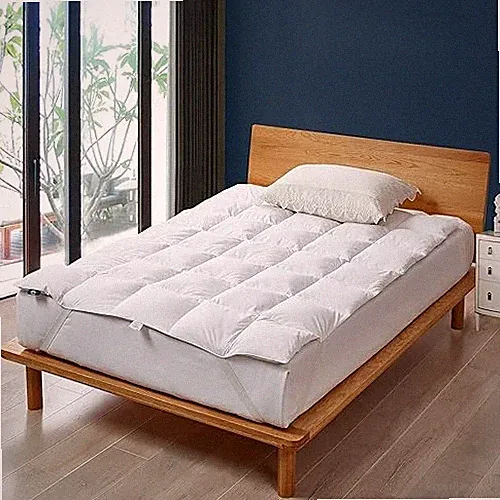 Goose Feather Down Bed Mattress Topper Size - Plush Fluffy Anchor Full White