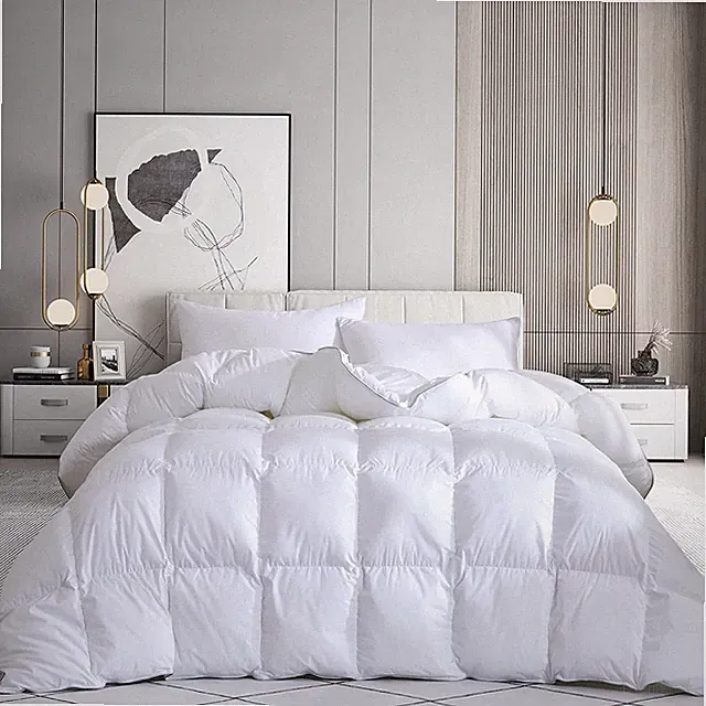 Goose Feathers Down Comforter All Season-100% Cotton 1200TC，750 Fill Power