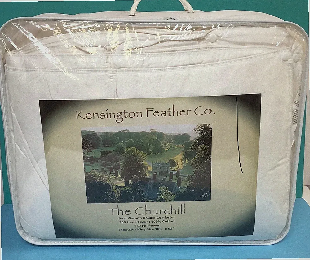 Kensington Dual White Goose Down 650 Fill 300TC Oversized Queen Comforter Set