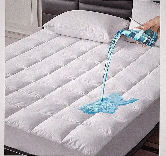 LeWinBedding Goose Feathers Down Mattress Pad, Quilted Twin (White,39"x75")