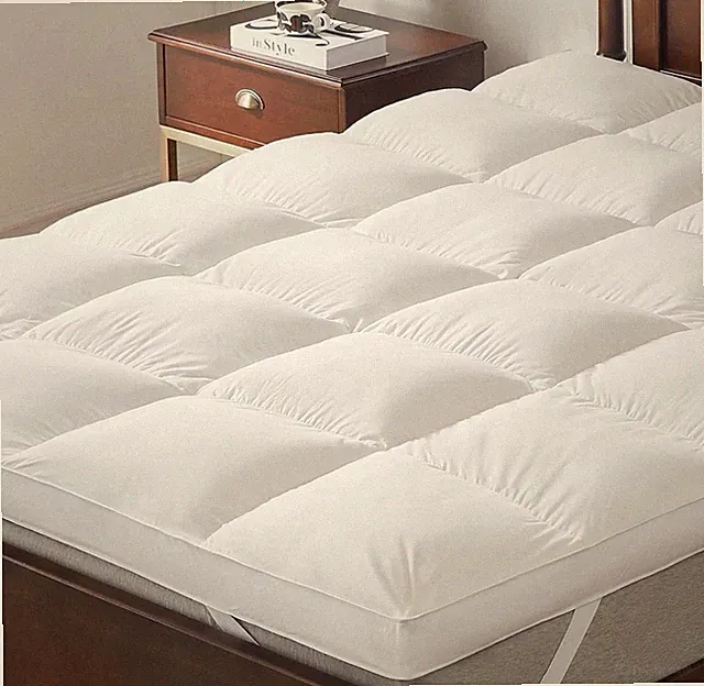 LeWinBedding Goose Feathers Down Mattress Pad, Quilted TwinXL