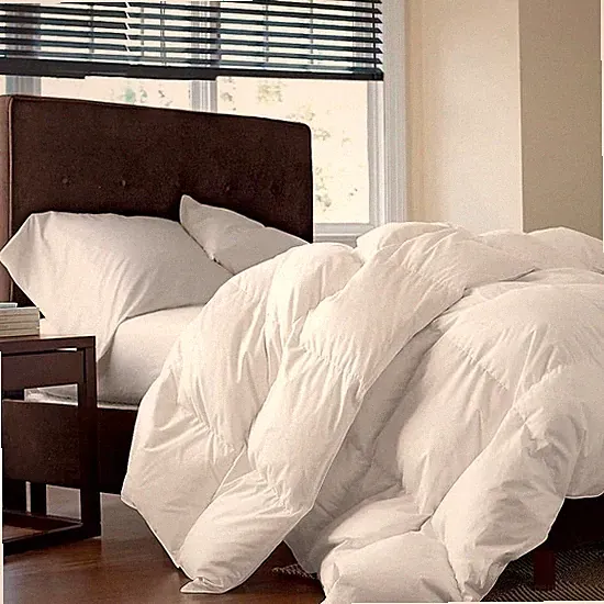 LUXURIOUS TWIN / TWIN XL Size Siberian GOOSE DOWN Comforter, White Solid