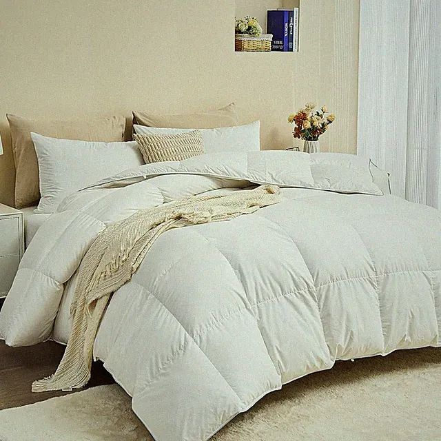Luxury Goose Down Feather Fiber forter Super King - Ultra-Soft Egyptian