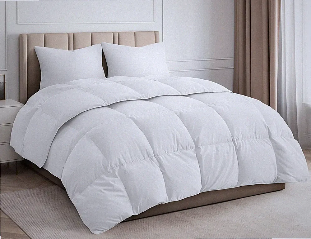 NEW CGK UNLIMITED LUXURY BED COMFORTER SET GOOSE DOWN ALTERNATIVE SET FULL WHITE