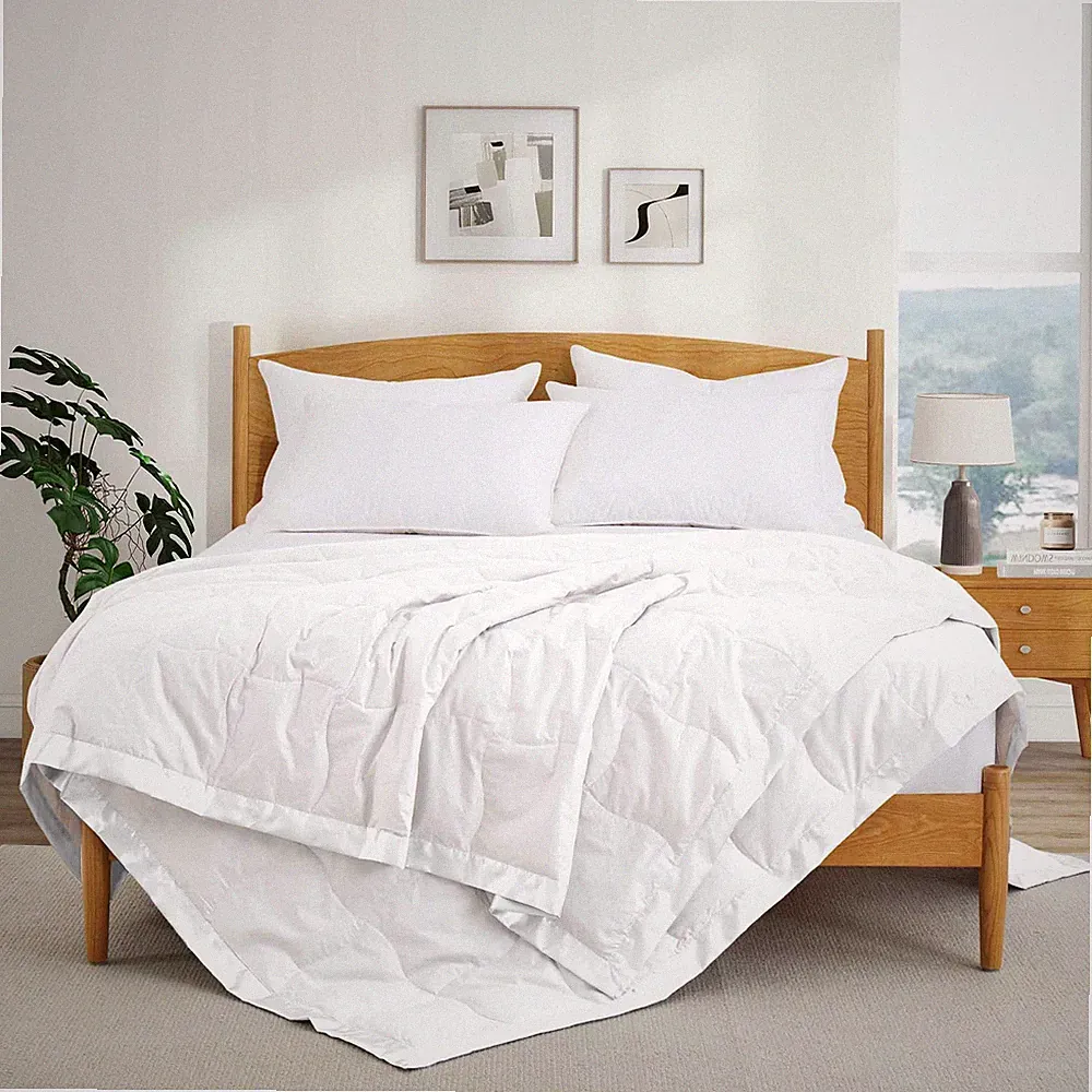 Oversized Goose Down Blend Blanket, King or Queen Bed Blanket with Satin Edge