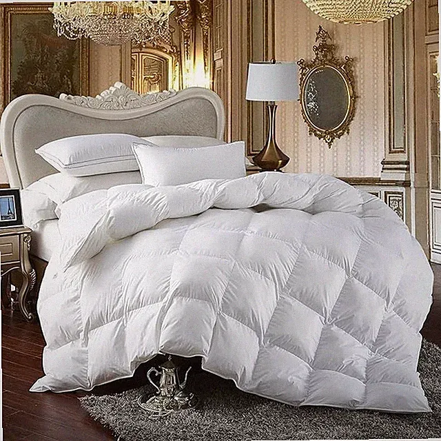 Oversized Queen Luxury Goose Down Comforter - 100% Egyptian Cotton