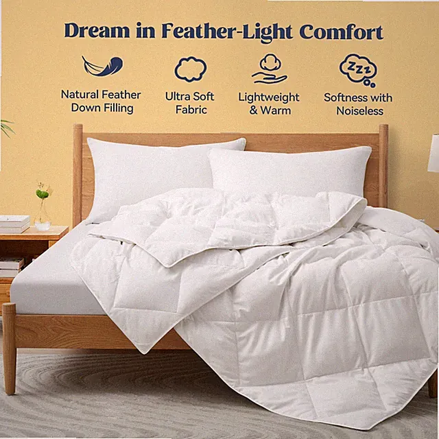 Peace Nest Lightweight & Medium Weight Goose Feather Fiber and Down Comforter