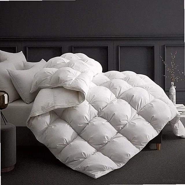 Pinch Pleat Goose Feather Down Comforter - All Full/Queen Pinch Pleat