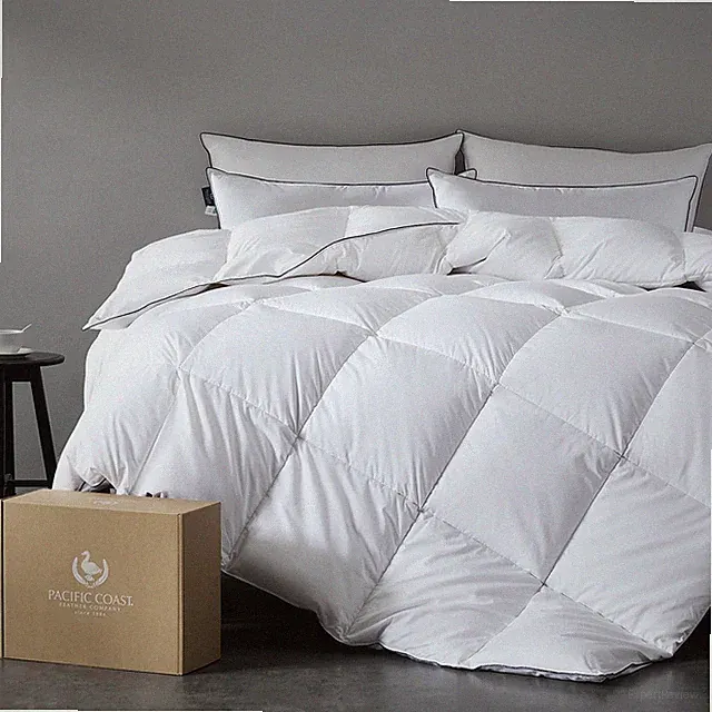 Premium Goose Down Fiber Comforter Queen Size, 420TC 100% Australian Cotton S...