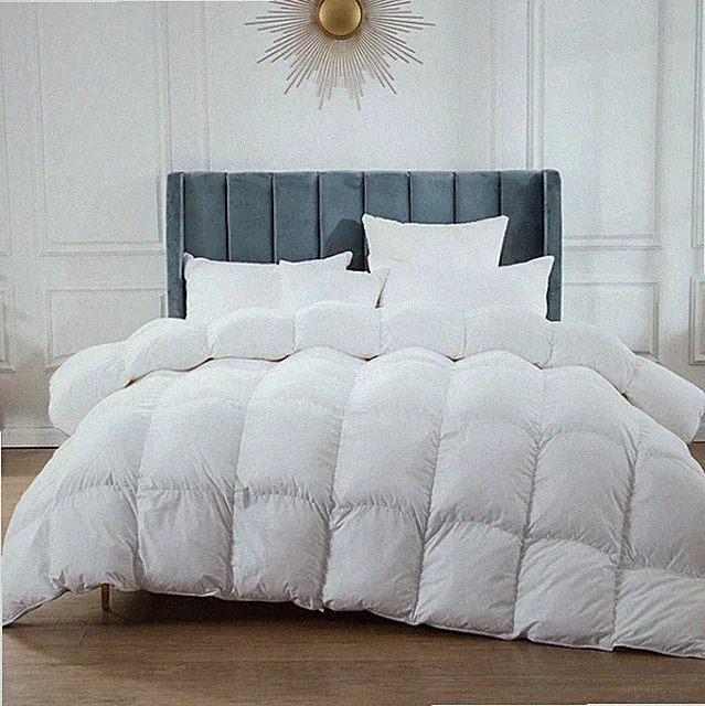 Ultra Soft Goose Feather Down Comforter Breathable 1200TC All Season King Size